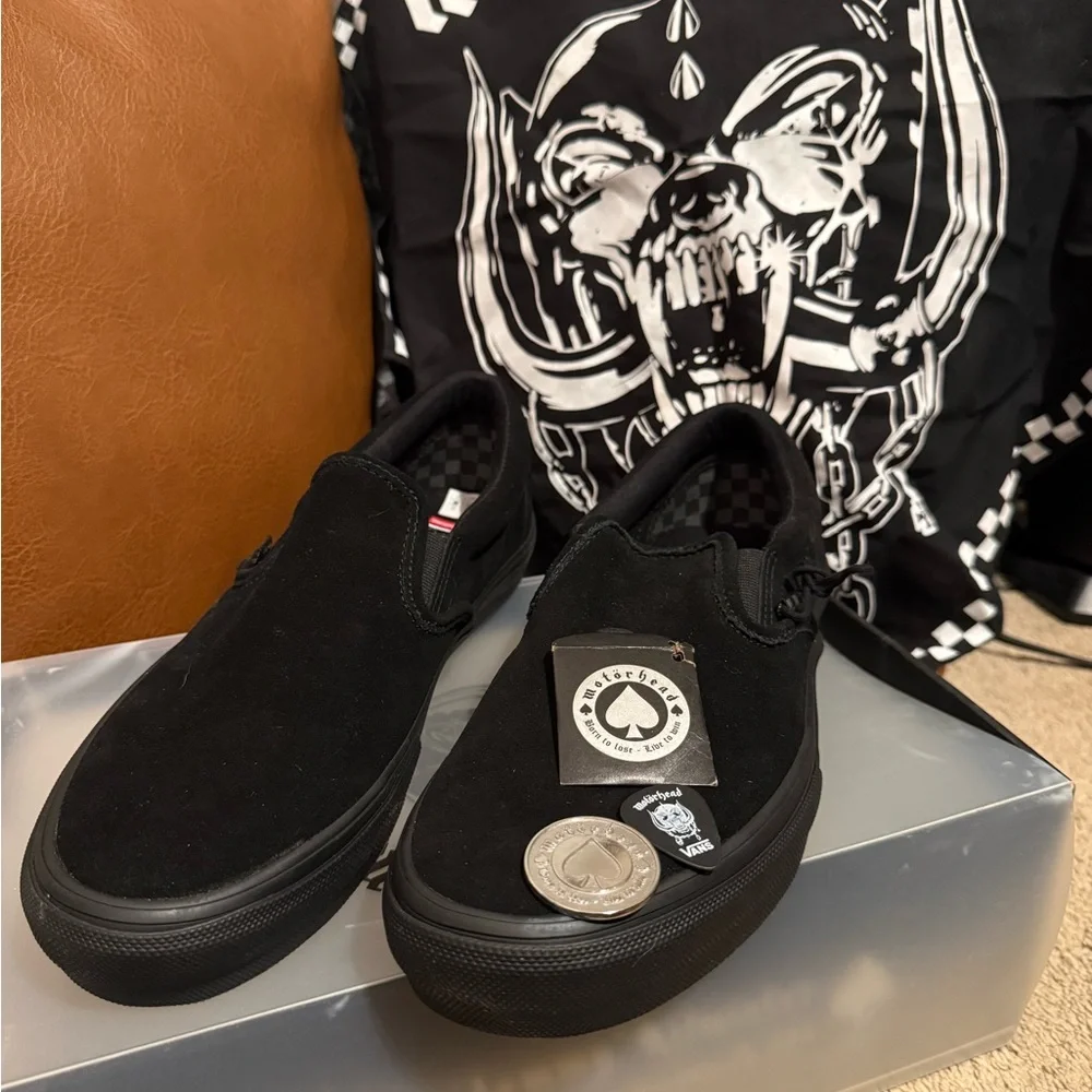 11.5 Vans Men's Black Motörhead Slip-On Sneakers - Picture 1 of 5